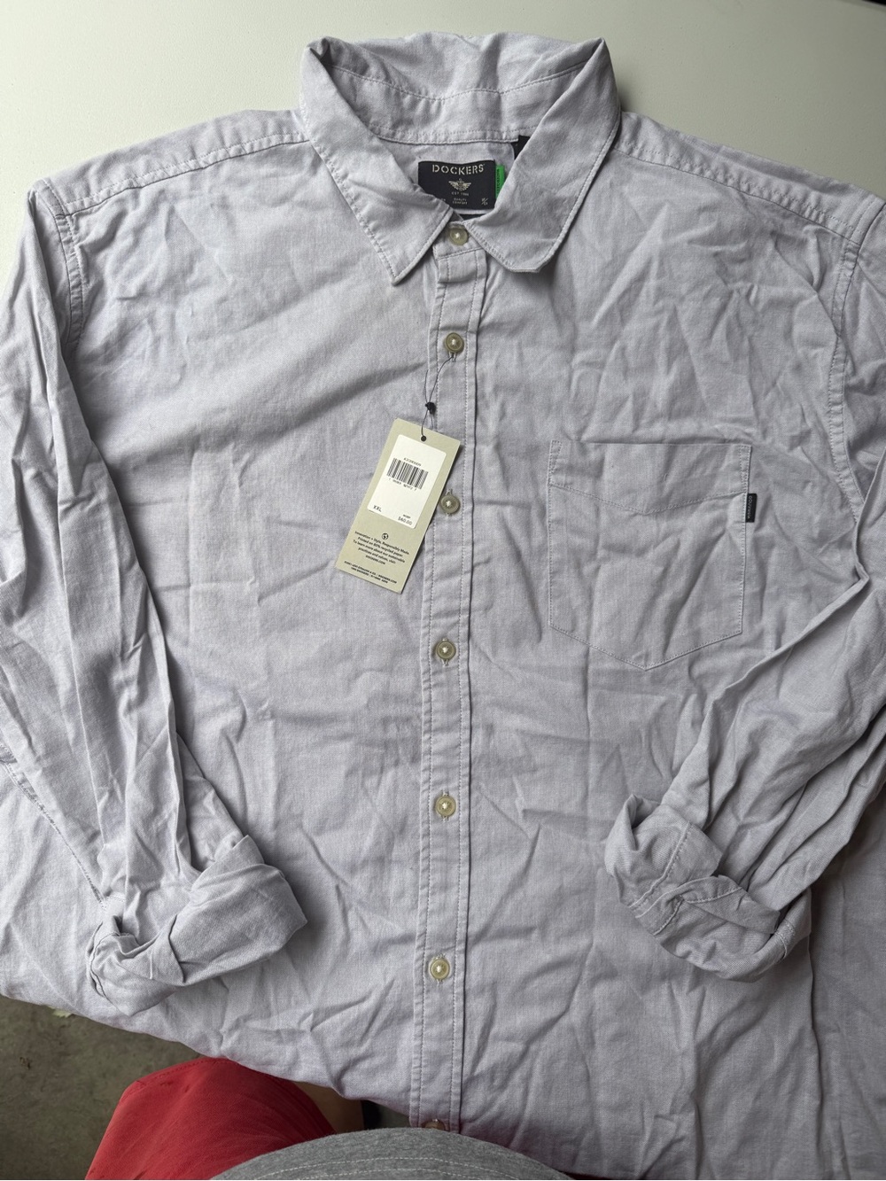 Dockers Men's Lilac colored Long-Sleeve Button-Down Shirt